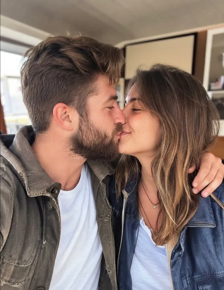 Couple Kiss — AI photo transformation example