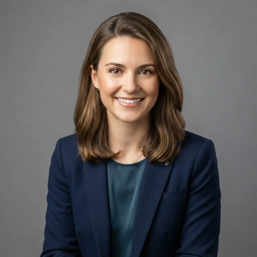 Businesswoman adjusting her tie for a photo